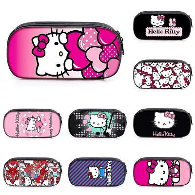 Hello Kitty Cat Pencil Pen Case Zip Student Make Up Stationery Bag Kids Gifts AU • $13.76