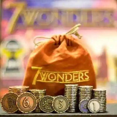 7 Wonders Promo Metal Coins And Bag • $50