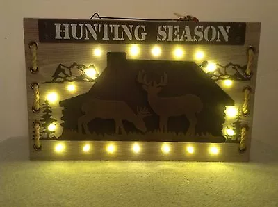 Red Shed Die-Cut Deer Hunting Season Sign With Lights & Rope  NWT! (#FileC-6) • $19.99