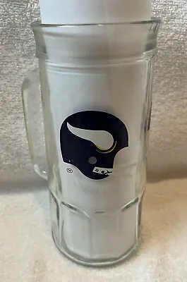 Minnesota Vikings Vintage Fisher Peanut Jar NFL Football Glass Beer Mug • $12