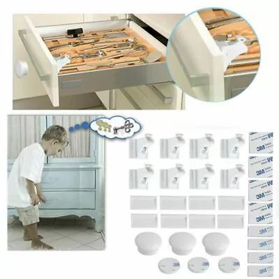 £17.63 • Buy Magnetic Drawer Kitchen Cabinet Cupboard Lock Latch - Child Baby Safety 8/16X