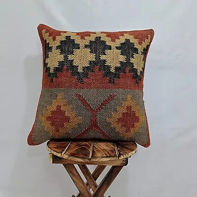 Indian Handmade Vintage Cushions Kilim Pillow Jute Cushion Cover Throw • $98.99