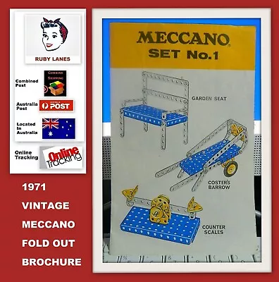 Vintage Meccano Set No. 1 Fold Out Brochure - 1971 * VGC* • $11.58