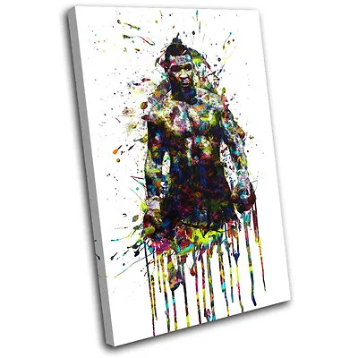 Mike Tyson Boxing Colourful Sports SINGLE CANVAS WALL ART Picture Print • £55.99