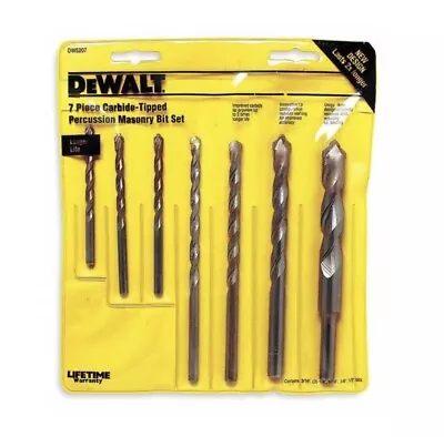 DeWalt Masonry Bit Hammer Drill Bits Set Of 7 Rock Carbide DW5207 • $17.49