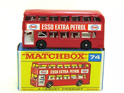 Lesney Matchbox  #74 Daimler Bus With Labels With Original   Red Bus   F  Box • $75