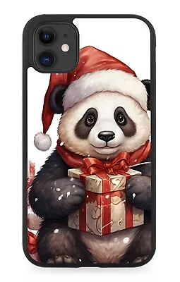 Christmas Panda Bear Rubber Phone Case Red Giant Pandas Christmases Hat DE09 • £15.90