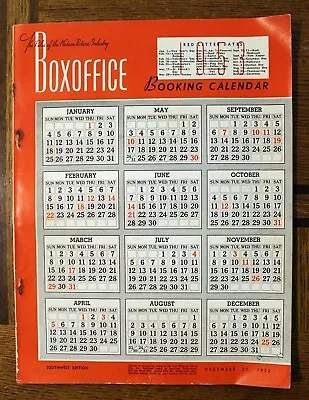 Rare Boxoffice Magazine - 12/27/52 - Marilyn Monroe - 1953 Booking Calendar • $9.99