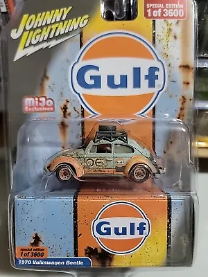 1970 Volkswagen Beetle Weathered Gulf Oil MiJo Exclusive By Johnny Lightning • $13.99