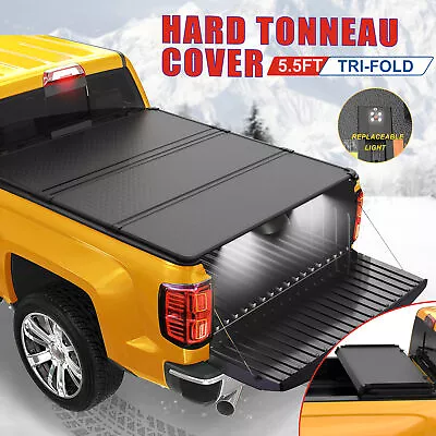 5.5Ft Hard Truck Bed Tonneau Cover For 2009-2014 Ford F150 F-150 Tri-Fold +Lamp • $379.95