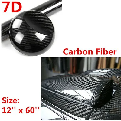 7D Carbon Fiber Vinyl Car Interior Wrap Stickers Moulding Trim Auto Accessories • $16.99