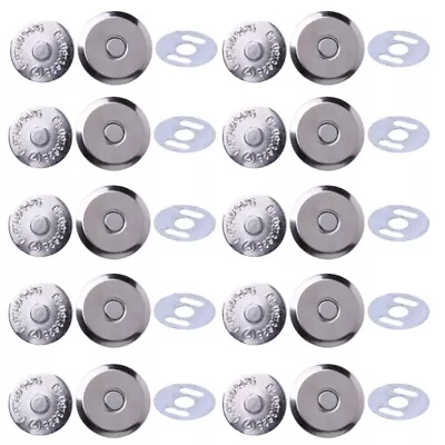 10 Sets 14mm 16mm Metal Magnetic Snap Clasps  For Sewing Purse Handbag Bag Craft • £3.73