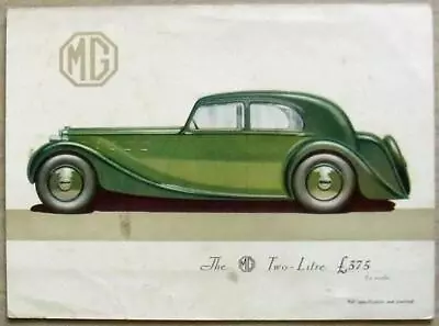 MG TWO LITRE Car Sales Brochure Oct 1935 • $74.66