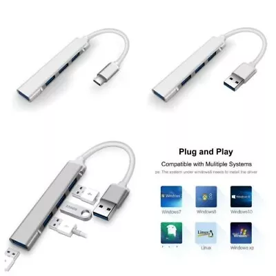 $7.99 • Buy USB C HUB 3.0 Type C 4-Port Multi-Splitter OTG Adapter For Laptop Mac PC Android