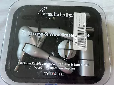 Rabbit Corkscrew & Wine Preserver Set Kit Metrokane 5 Piece Set • $4.99