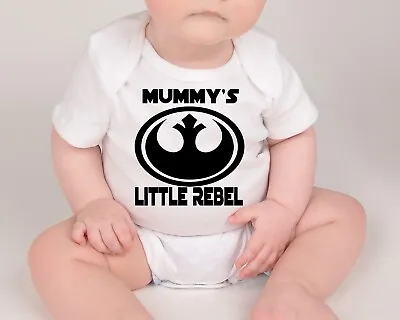 Mummy's Little Jedi Wookie Sith Star Wars Mandalorian Baby Grow Vests Top Shirt • £8.99