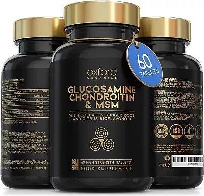 £13.49 • Buy Glucosamine And Chondroitin High Strength With MSM, Vitamin C, Ginger & Collagen
