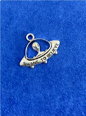 UFO ENCOUNTER ALIEN Pendant Charm On 925 Sterling Silver 20  Necklace Women Men • $16.88