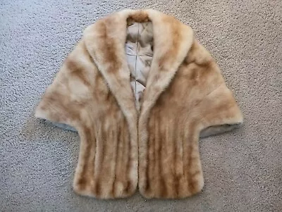 Women's Genuine Autumm Haze Mink Fur Coat Stole Wrap Full Pelts Size Xl • $20