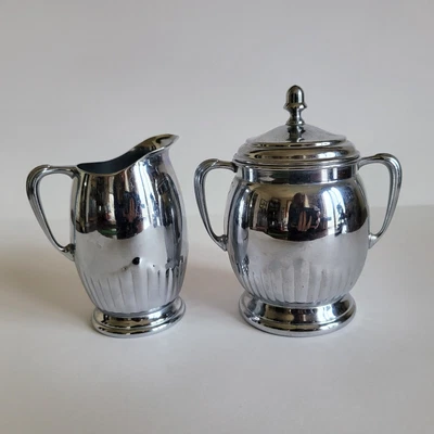 $10 • Buy Cream And Sugar Stainless Steel, Krome Kraft Farber Brothers, NY, NY