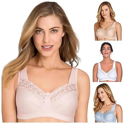 Miss Mary Of Sweden Broderie Anglaise Bra 2371 Full Cup Wireless Womens Bras • $44.33