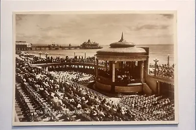Eastbourne Bandstand Postcard 1936 Real Photo People Concert Pier Sussex • £5.95
