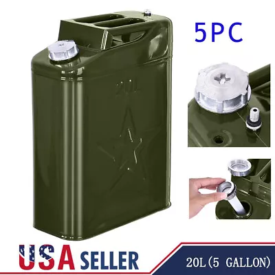 5x Jerry Can Oil Tank Steel 5Gallon 20L Army Backup Military Green • $159.99