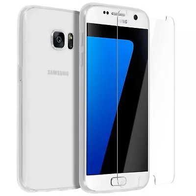 For SAMSUNG GALAXY S7 CLEAR CASE + TEMPERED GLASS SCREEN PROTECTOR SHOCKPROOF • $9.69