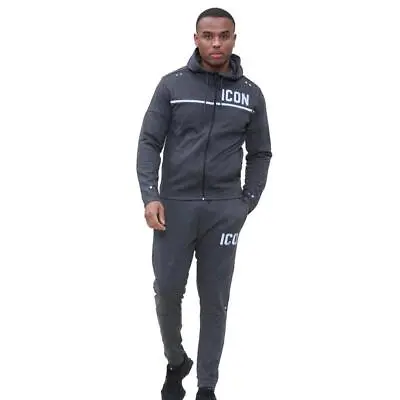 NEW Mens ICON FULL Tracksuit Slim Skinny Fit Joggers Bottoms Jumper Hoodie Gym • $30.30