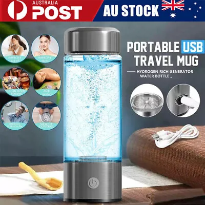$56.99 • Buy 420ml USB Hydrogen Rich Alkaline Water Ionizer Generator Bottle Cup Portable Mug