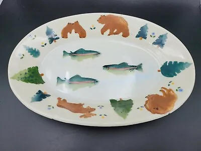 Hartstone Serving Tray Fish Bear Moose Tree Woodland • $35