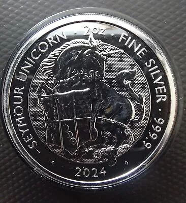 2024 Tudor Beasts Seymour Unicorn 2oz 9999 Silver Coin With Capsule • £61.50