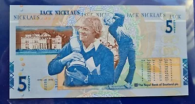 SCOTLAND JACK NICKLAUS 40 YEARS Of OPEN HISTORY GOLF 1978 - 2018  £5 POUNDS UNC • £35.87