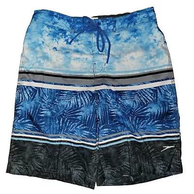 Speedo Swim Trunks Men's Small Shorts Blue Brown Tropical Print 30x9 Suit • $9.95