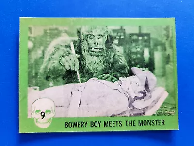 1961 Nu-Card Horror Monster Green Series Card #9  Bowery Boy - Gray Back • $19.95