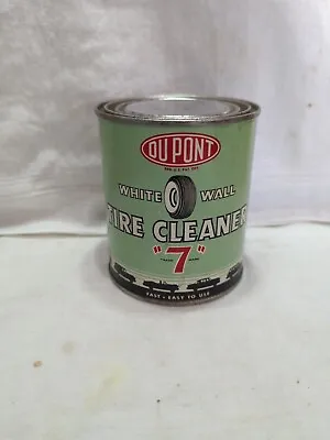 Vintage DUPONT 1950s WHITEWALL TIRE CLEANER Service Garage FULL METAL CAN Ford?? • $69