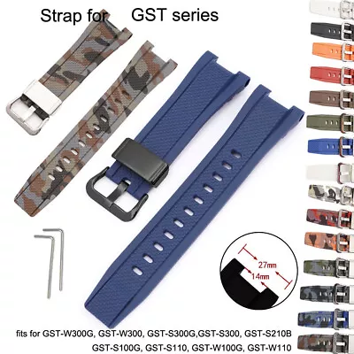 Sport Resin Strap For GST-W300G GST-W110 GST-W300 S210B Replace Watch Bracelet • $27.60