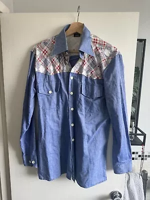 Men’s Cowboy Shirt Medium 1970s • £3.99