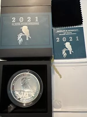 2021 Australian Kookaburra 5 Oz .9999 Fine Silver Incused $8 Coin COA • $450