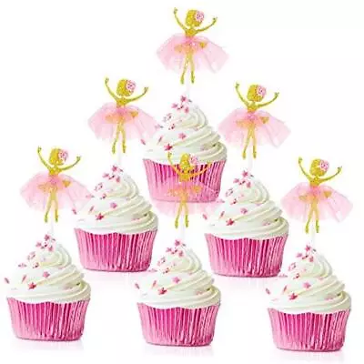 48 Pieces Ballerina Tutu Ballet Dancer Girls Cupcake Toppers Dancing Cake  • $19.98