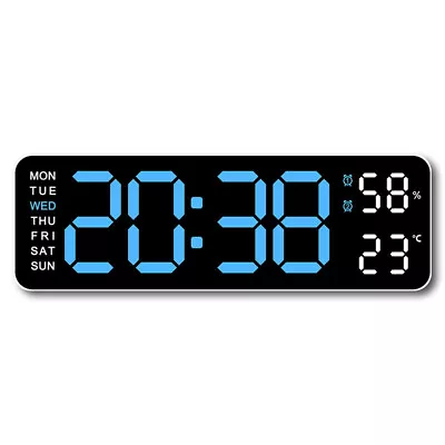 Digital LED Large Display Wall Desk Alarm Clock With Calendar Temperature Date • $23.99