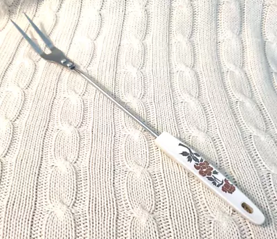 Vintage 80s Stainless Steel Meat Carving Serving Fork With Plastic Handle • $4.97