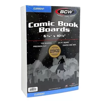 BCW Current Comic Backing Backer Boards Pack Of 100 6 3/4 X 10 1/2 Acid Free New • $18.82