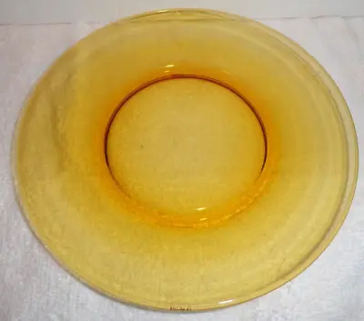 VINTAGE VERECO AMBER CLEAR SALAD PLATE France Tempered Glass 7 3/8 Inch Diameter • $5