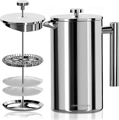 Utopia Kitchen Stainless Steel French Press Coffee Maker 34 Oz French Press Tea • $28.97