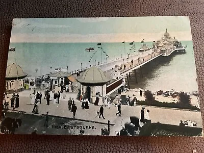 Antique 1908 Postcard The Pier Eastbourne • £2.95