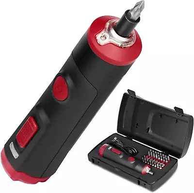 4V Cordless Mini Electric Screwdriver 1500Mah USB Rechargable Battery 32 Piece • $33.38