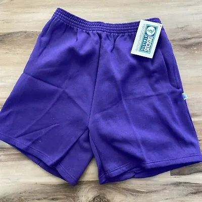 Vintage Discus Shorts Mens XL Sweat Gym Made In USA Purple 7  50/50 • $24.95