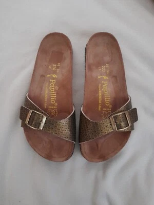 £20 • Buy Papillio Birkenstock Bronze Ladies Sliders Sandals Flip Flops Size 36eur 3.5uk
