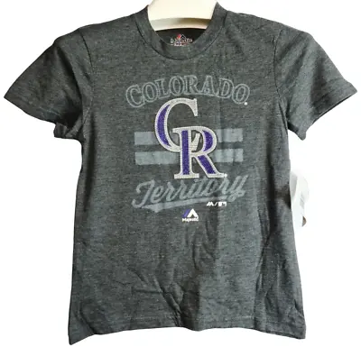 $21.36 • Buy Majestic Athletic Youth Colorado Rockies Crushing It T-Shirt BLACK - SMALL 7/8